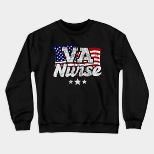 VA Nurse Patritic Flag Crewneck Sweatshirt